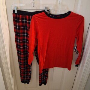 Boys 14 red plaid pajama set - Eddie Bauer